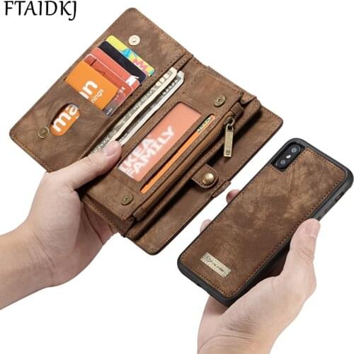 PU Leather Wallet Card Bag For iPhone XS Max XR X 7 6 6S 8 Plus Filp Case For Samsung Note 8 9 S7 Edge S8 S9 S10 Plus S10e Purse