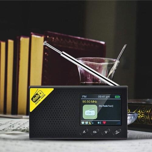 Digital DAB & FM Radio, Portable Digital Radio Rechargeable Wireless DAB+FM Receiver with Stereo Speaker Sound System