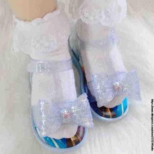 Disney Girls Frozen Elsa Jelly Girl Shoes Fish Mouth Princess Sandals PVC Beach Shoes Melissa Princess Sandals