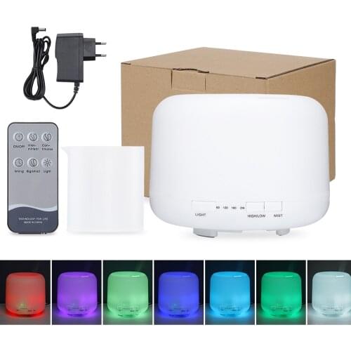 500ML Electric Air Humidifier Aroma Oil Diffuser USB Cool Mist Sprayer with 7 Color LED Lights Ultrasonic Mute Air Purifier