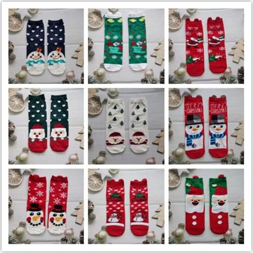 Cotton Christmas Socks Merry Christmas Decoration for Home Santa Claus Elk pattern Xmas Gifts Sock Navidad New Year Kerst Natal