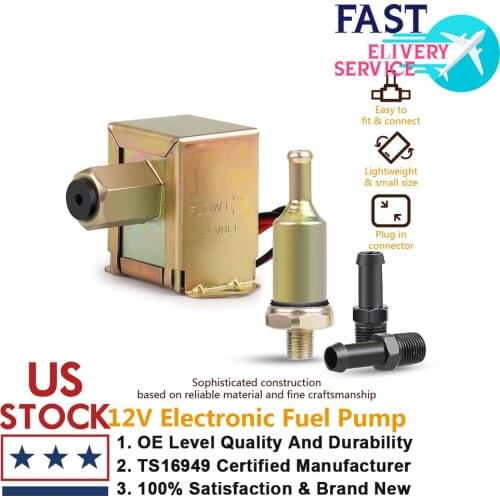 CarBole Universal 12V Low Pressure Gas Oil Electric Petrol Diesel Fuel Pump 4-7 PSI 8MM
