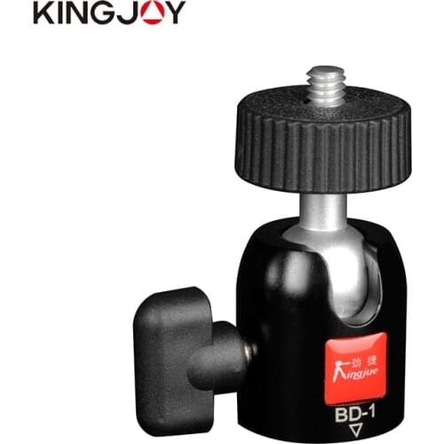 KINGJOY Official BD-1 QA-0/1 Tripod Ball Head Universal Mini Aluminum with plate 1/4 3/8 inch Screw For DSLR Camera