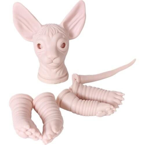 Reborn Kit 48cm Reborn Baby Vinyl Sphinx Cat Kit Unpainted Unassembled Unfinished Doll Parts DIY Blank Reborn Doll Kit