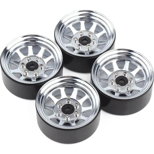 Metal Alloy 1.9 Beadlock Wheel Rims 4pcs for 1/10 RC Crawler Axial SCX10 90046 AXI03007 Traxxas TRX-4