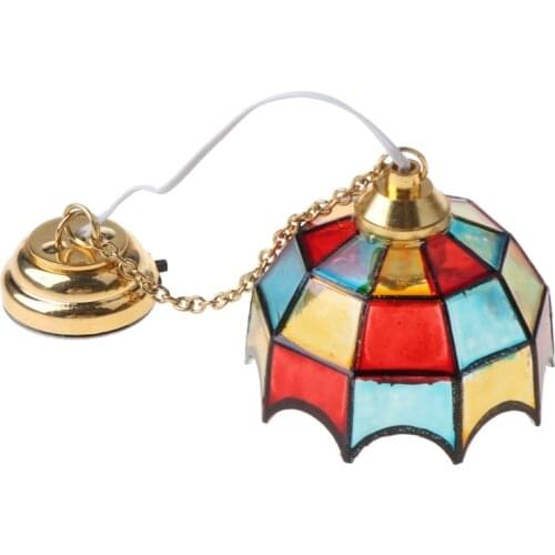 1:12 Scale Mini LED Chandelier Ceiling Lamp Model Dollhouse Miniature Accessories Living Room Bedroom Toy Doll House Decoration