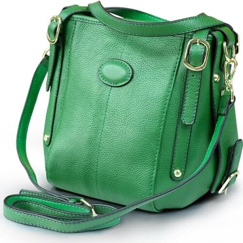 Famous design trendy bucket bag ladies Genuine leather Totes handbag female fashion cowhide shoulder messenger bag Crossbody bag