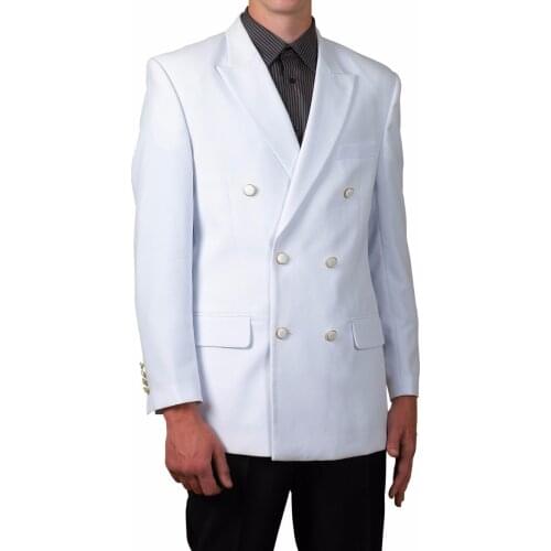 Fad Pop White Men Suit Slim Fit Double Breasted 2 Piece Tuxedo Custom Prom Wedding Suits Blazer Terno Masuclino Jacket+Pant