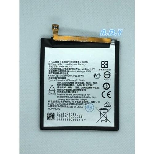 Original HE345 3060mAh Battery For Nokia 6 2nd 6 2018 TA-1054 HE 345 Batteries Bateria