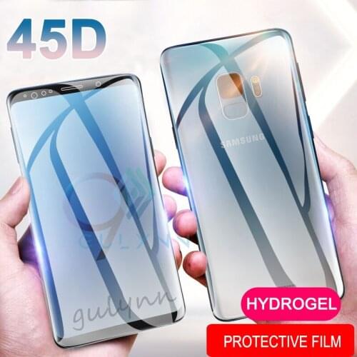 Front + Back Soft Full Cover Screen Real 45D Protector Hydrogel Film for Samsung A51 S20 S10 A30 A50 A70 A80 A90 M20 Not Glass