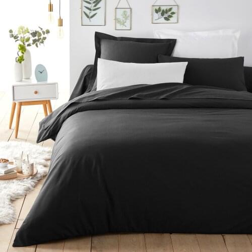 100% cotton Makiteks black duvet cover set , 250x200 duvet cover with button closed and 2 pcs 52x82 pillowcases
