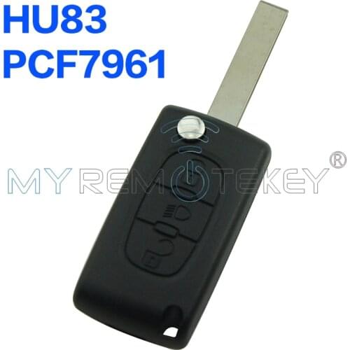 Remtekey remote key 3 button with light button for Citroen Peugeot key HU83 434mhz CE0536 flip car key blade
