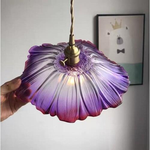 Retro restaurant Flower pendant lamp modern simple porch coffee clothing shop bedroom bedside bar fresh small lights