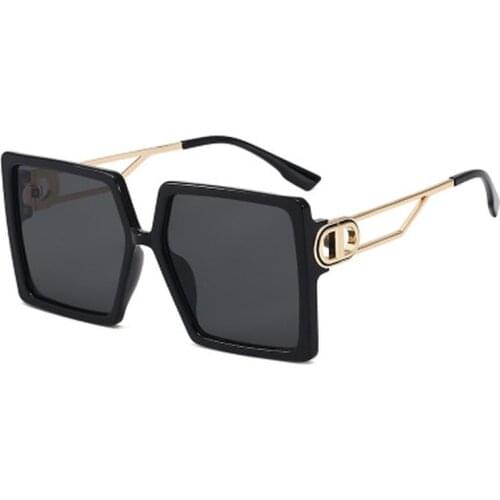 Driving Glasses Women Oversized Square Frame Letter D Sunglasses Vintage D shape Oversized Frame Popular Fashion Glasses