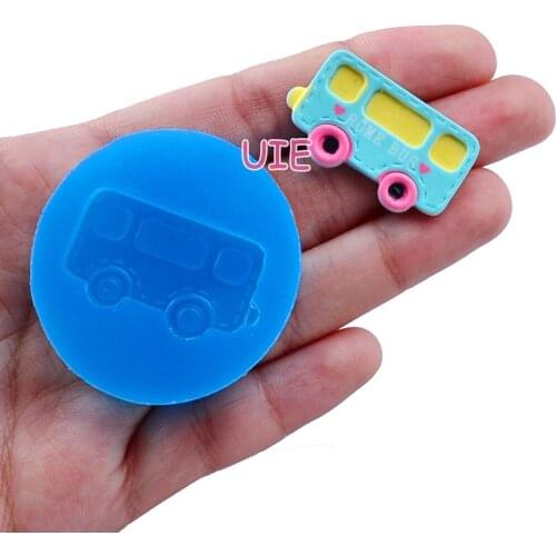 FYL293U 30.8mm x 15.7mm Bus Silicone Mold Fondant Cake Decoration Candy Resin Clay Earrings Necklace Craft Soap Candle FOOD SAFE
