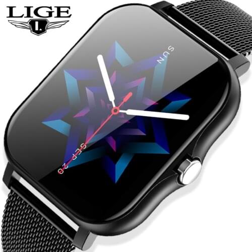 LIGE 2021 New Men Smart Watch Women Bluetooth Call Music Control Heart Rate Monitor Waterproof Men Smartwatch For Android IOS