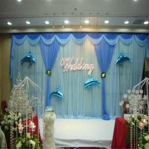 Mediterranean Wedding banquet decoration 3mx6m stage background curtain Wedding backdrop wholesale marriage fabricfree shipping