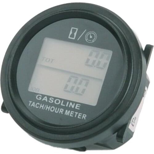 Large LCD Backlight Hour Meter Tachometer For Gas Engine 2/4 Stroke Engine Digital Spark Plugs Motorcycle HM005L
