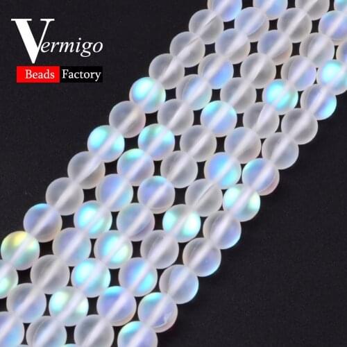 Dull Polished AB White Austrian Crystal Matte Stone Beads For Needlework Jewelry Making 6 8 10 12mm Beads Diy Bracelet Necklace