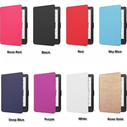 Ultra Thin PU Leather Filp Book Cover Case for Kobo Clara HD 2018 6 inch with Hand Strap with Auto Wake Sleep 30pcs