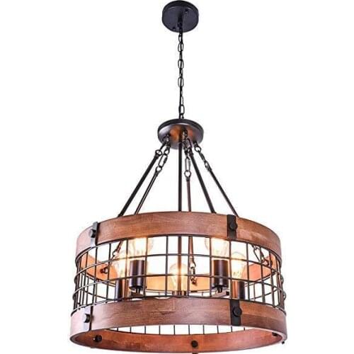 Wind restoring ancient ways loft droplight wood real wood dining room sitting room lamps and lanterns lighting FBA