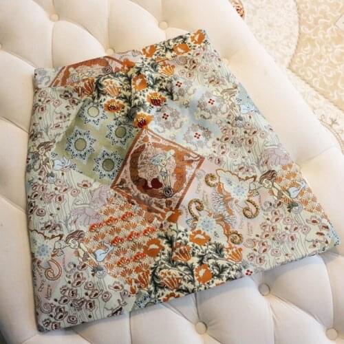 Vintage Beading Embroidery Mini Skirts Womens 2021 Summer Runway Designers Elegant A-line Slim Ropa Mujer