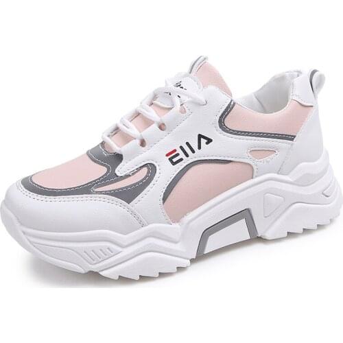 Women Shoes 2020 Breathable Platform Sneakers Mesh Casual Sports Shoes Female Fashion Lace Up High Leisure Women Vulcanize Shoe