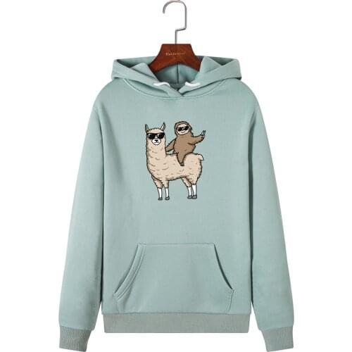 Hoodies Women New Sloth Print Hoodie Pullover Winter Coat Women Casual Streetwear Long Sleeve Clothes Pocket Hooded Sweatshirt