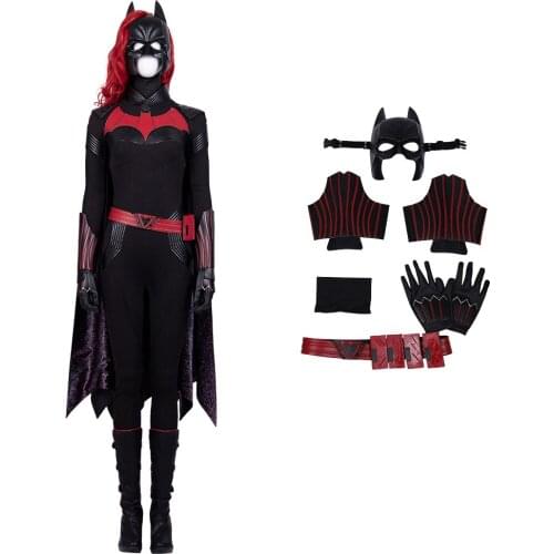 Bat Woman Cosplay Superheroine Kate Kane Costume Halloween Carnival Outfit For Adult Women Full Props With Boots