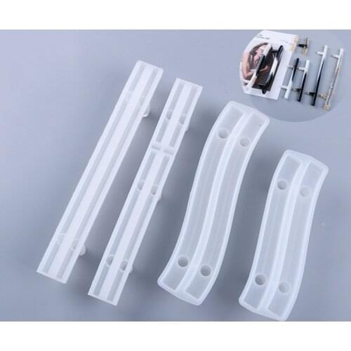 1pair Food Tray Handle Silicone Molds DIY Crystal Epoxy Resin Fruit Wine Tray Bending Handle Mould For Jewelry Making Home Craft