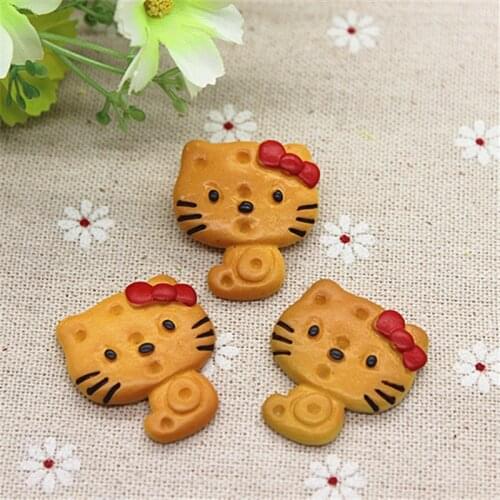 10pcs Cute Resin Animal Biscuit Simulation Food Flat Back Cabochon DIY Home Decoration Craft Accessories,27*31mm