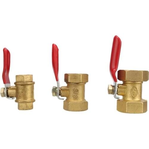 2 Pcs 1/8" 3/8" 1/2" Female BSP Thread Brass Ball Valve Water Oil Gas Fuel Line Shutoff Switch Garden Irrigation Waterstop Valve