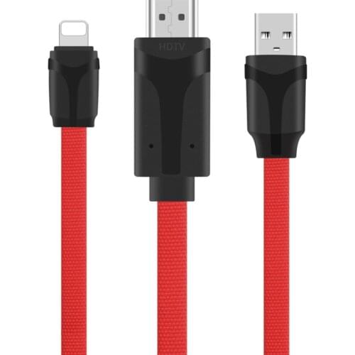 2 in 1 for Lightning/Micro to HDMI-compatible Cable 1080P for Lightning to HDMI-compatible Adapter Cable for iPhone X,iPad Air