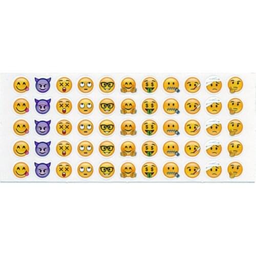 3 Sheets Kawaii Cute Smiley Stickers for Kids Children Notebooks Diary Journal Korean Stationery Supplies Office for School