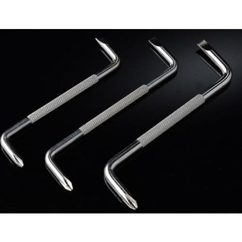 3pcs Repair Disassembly Hand Tools Screwdriver Phillips Slotted 90-Degree Right Angle Elbow Magnetic Z Type Screwdriver