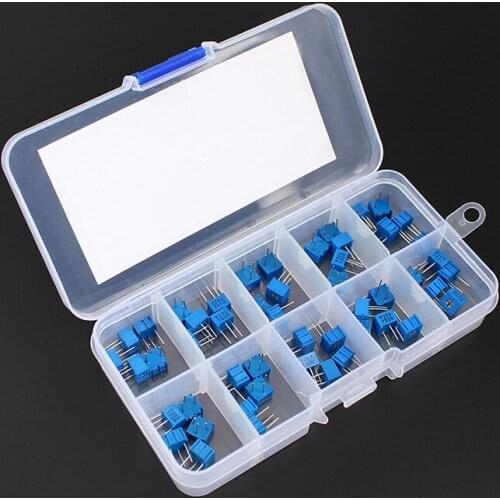 3362P 10 value Trimmer potentiometer variable resistor Assorted kits,100R 200R 500R 1K 2K 5K 10K 20K 50K 100K 200K 500K 1M