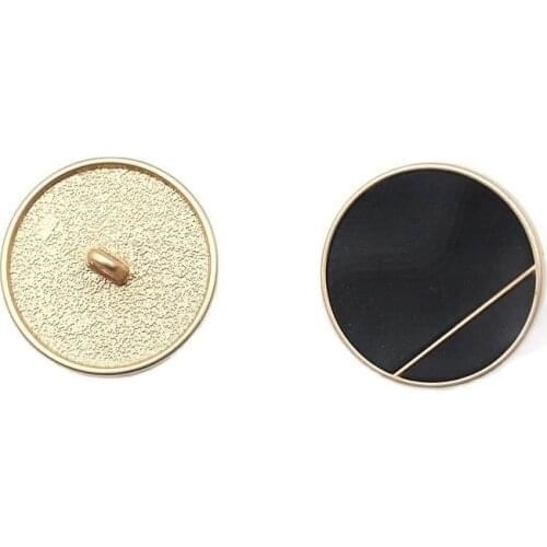 ZMASEY 5Pcs Fashion Decoration Gradient Metal Gold White Black DIY Buttons Suitable for Garment Jacket Cardigan Sweater Sewing N