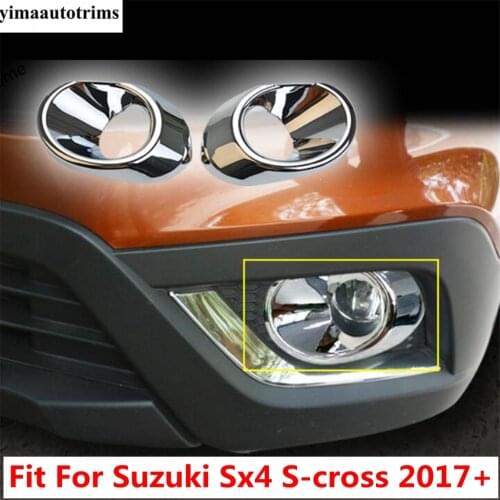 ABS Chrome Front Fog Foglights Lamps Lights Cover Trim Fit For Suzuki SX4 s-cross 2017 2018 2019 2020 Exterior Kit