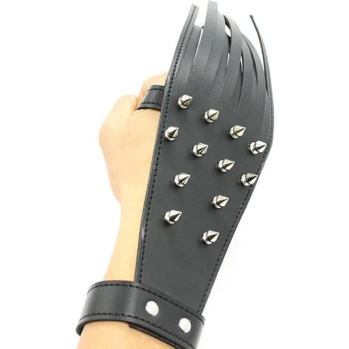 Black Rivets Gloves Sex SM Products Sex Toys for Men Kinky Fetish Black Whip Torture Toy BDSM Bondage Erotic Set Bdsm Sex