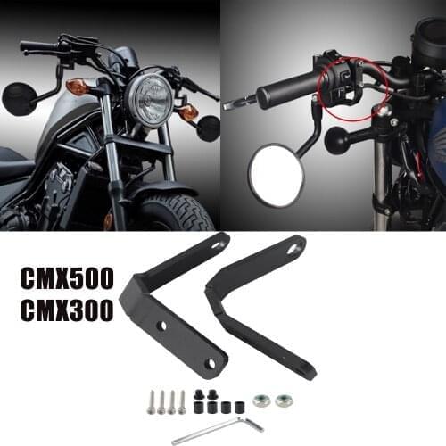 Rebel500 Motorcycle Handlebar Rear View Side Mirror Spotlight Bracket Accessories For Honda CMX 500 300 Rebel 500 300 2020 2021