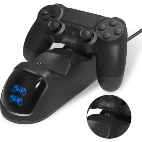 Dual USB Handle Fast Charging Dock Station Stand Charger for PS4/PS4 Slim/PS4 Pro Game Controller Joypad Joystick
