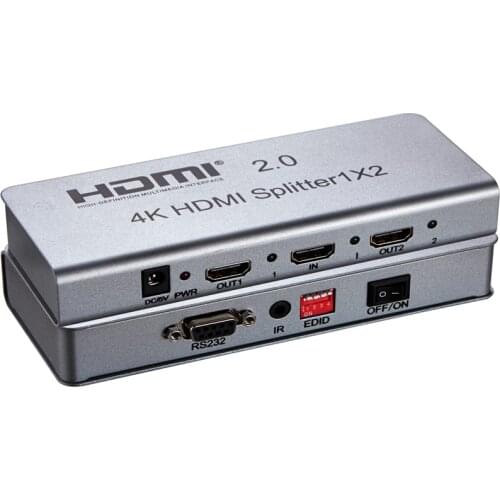 HDMI 2.0 Splitter 1X2 CEC HDMI Splitter 2-port for PS5 PS4 pro apple TV Splitter HDMI 4K 60Hz HDR EDID RS232 control