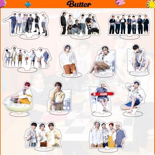Kpop Acrylic Stand Model Butter Suga Jhope Jimin Jungkook V Cartoon Figure Action Double Side Display Toy Gift