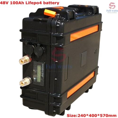48V 100Ah LiFepo4 Lithium Battery Pack for Solar System Inverter 5000W Golf Trolley Energy Storage Boat RV+10A Charger
