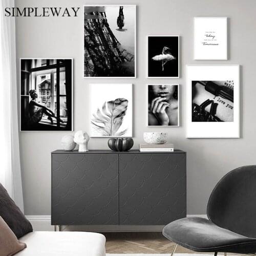 Black White Fashion Poster Ballet Dance Canvas Print Photography Wall Art Painting Nordic Decoration Picture Girl Room Decor