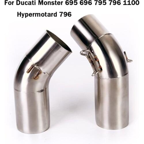 Motorcycle Exhaust Mid Link Pipe Connect Section Slip 51mm Muffler For Ducati Monster 695 696 795 796 1100 Hypermotard 796