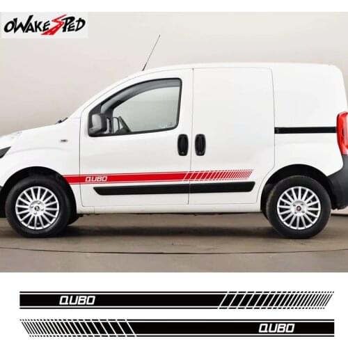 2PCS Car Stickers For Fiat Qubo Car Door Sport Stripes Side Skirt Decor Stickers Auto Body DIY Accessories Vinyl Decals