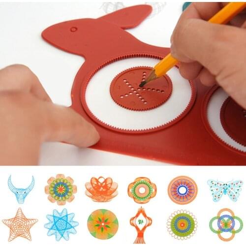 Novelty Spirograph Magic Turtle Rabbit Drawing Board Kids Educational Toy