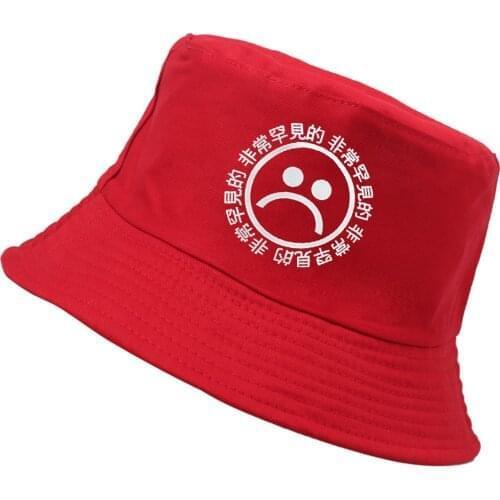 Crying face cotton printing Bucket Hat Letters are very rare Summer Fashion Basin hat Panama Flat Caps casual Fishing Hats