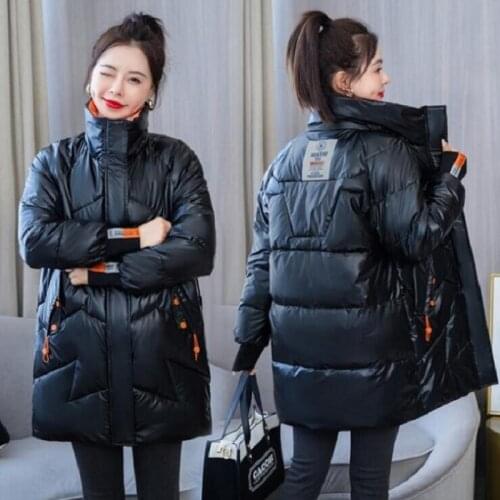 Women Winter Jacket Parka 2021 New Fashion Mid-long Down Jacket Youth Stand Collar Casual Street Warm Autumn Winter Coat Female